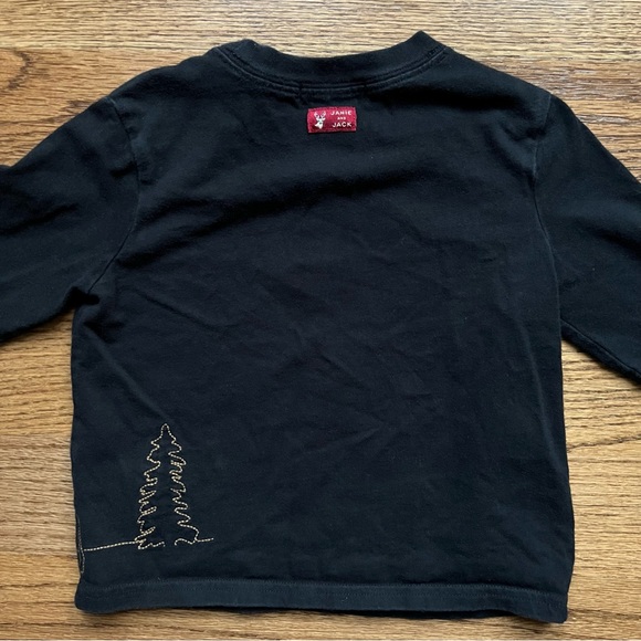 🆕 Janie and Jack black long sleeved shirt with reindeer embroidered - Picture 6 of 6